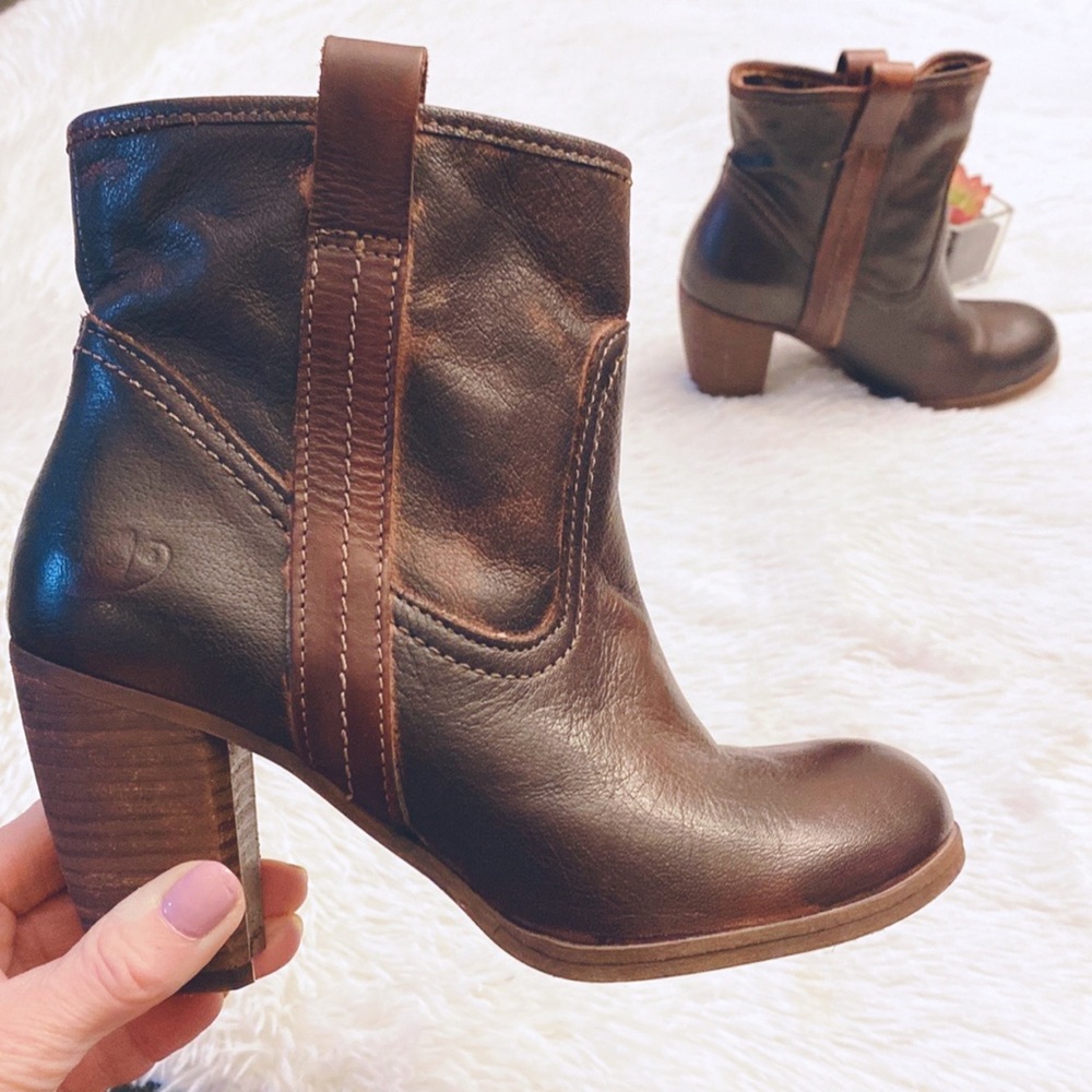 NEW FELMINI x Anthropologie Tobacco Leather Heel luxury ankle bootie women sz 6